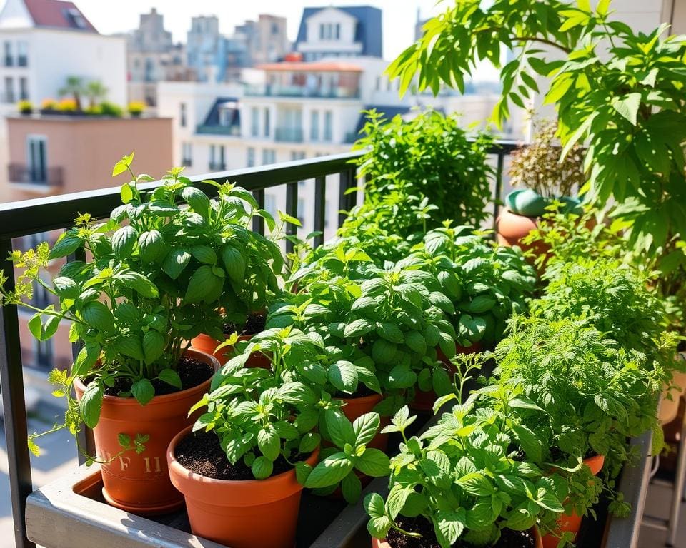 Frische Kräuter auf dem Balkon