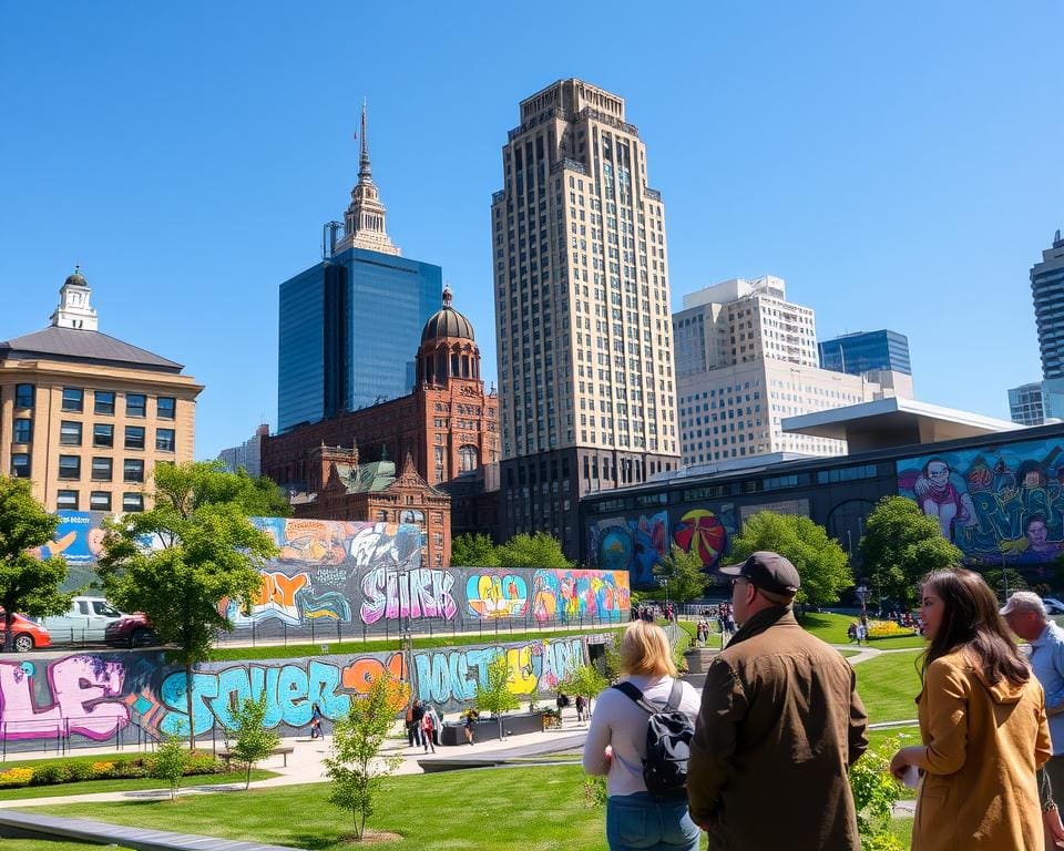 Museen und Straßenkunst in Detroit, Michigan