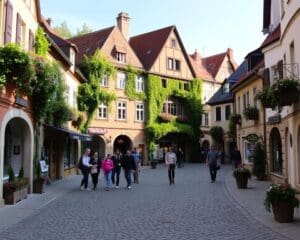 Pittoreske Straßen in Cesky Krumlov, Tschechien