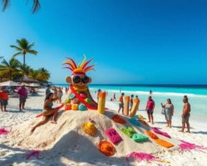 Strandkultur und Kunst in Cancun, Mexiko