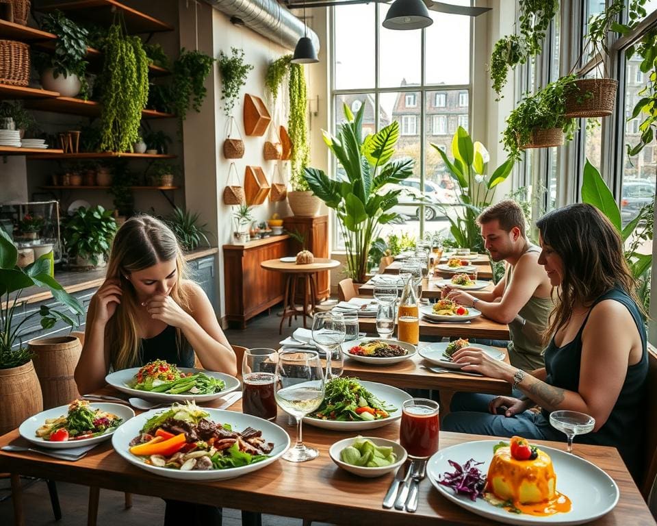 Vegane Leckerbissen in pflanzlichen Restaurants