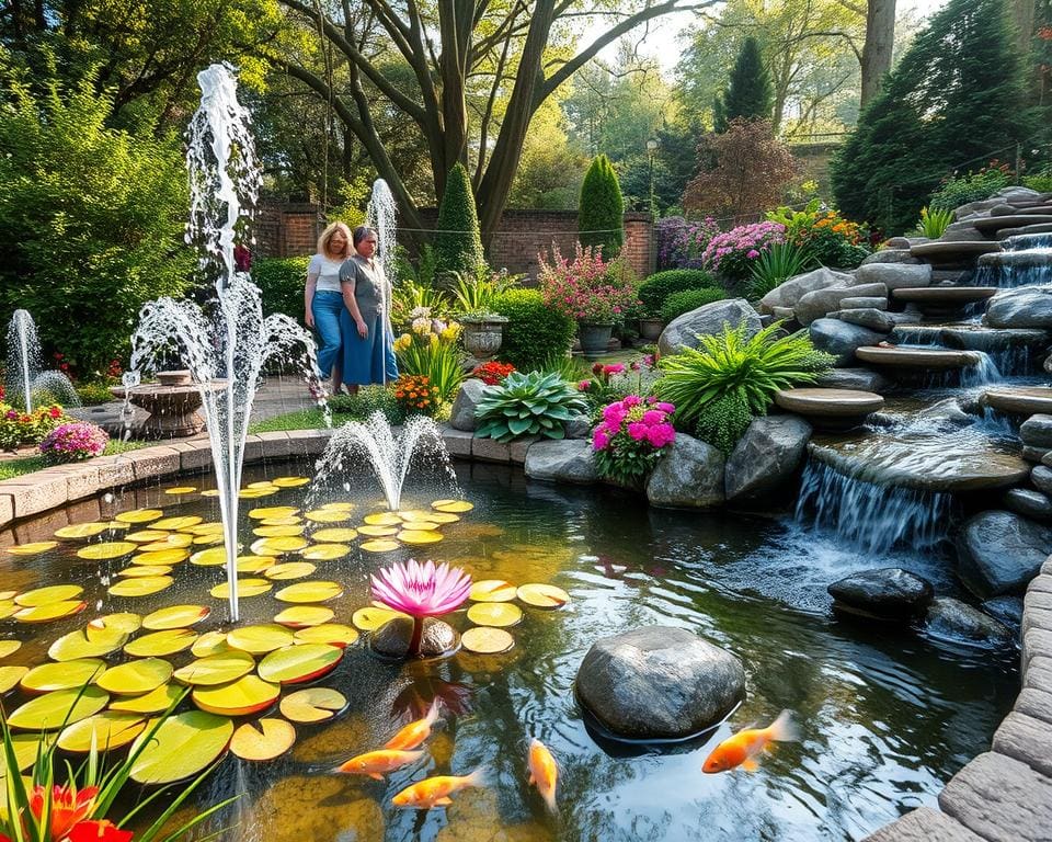 Wasserspiele im Außenbereich