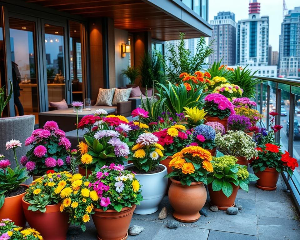 Blumenkübel kreativ arrangieren: Ideen für Terrasse und Balkon