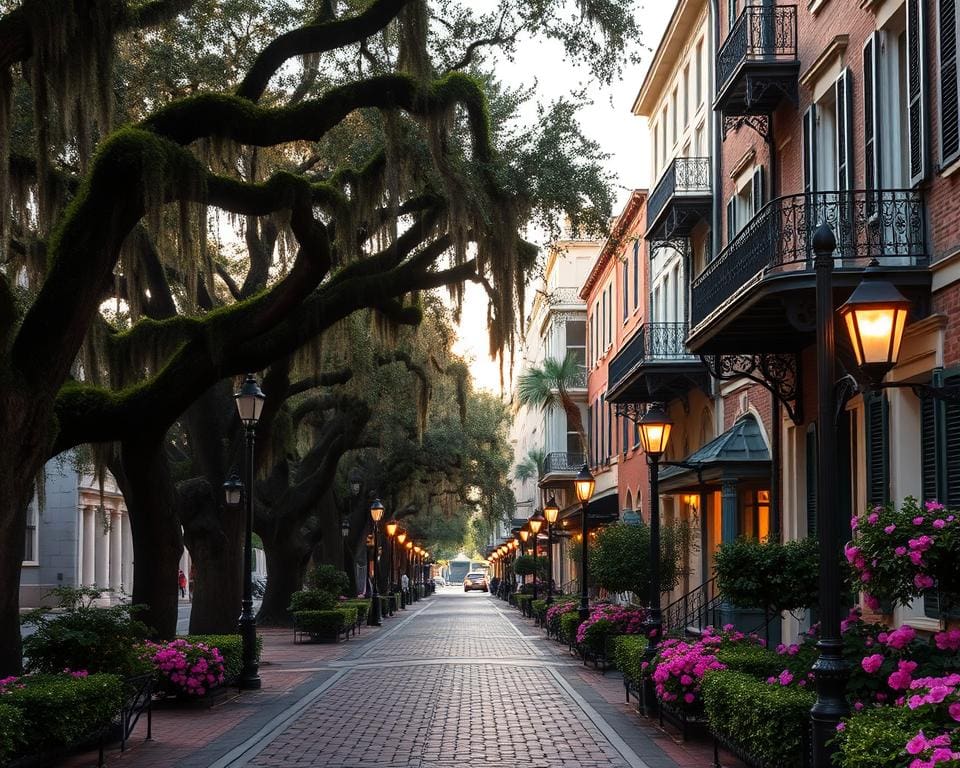 Historische Straßen von Savannah, Georgia