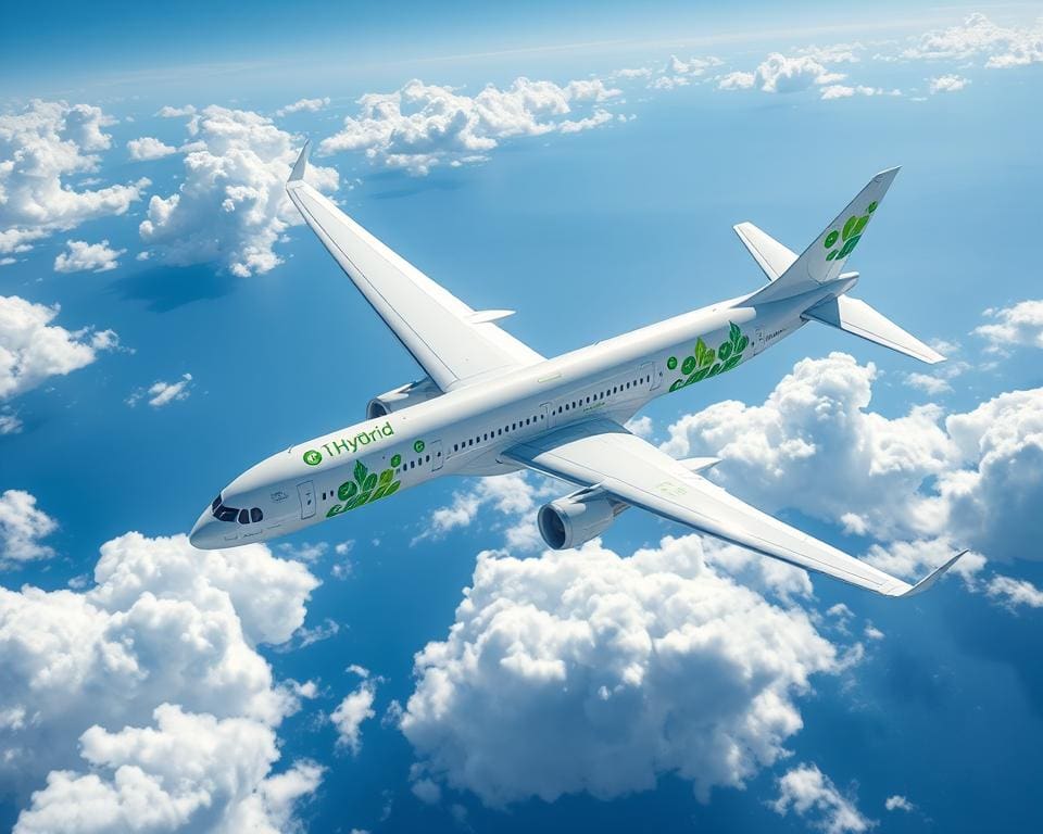 Energieeffizient fliegen mit modernen Hybridantrieb Flugzeugen