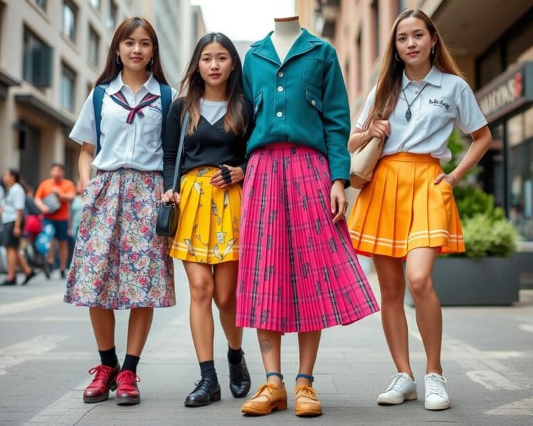 Röcke mit Falten: Der Schuluniform-Stil modern interpretiert