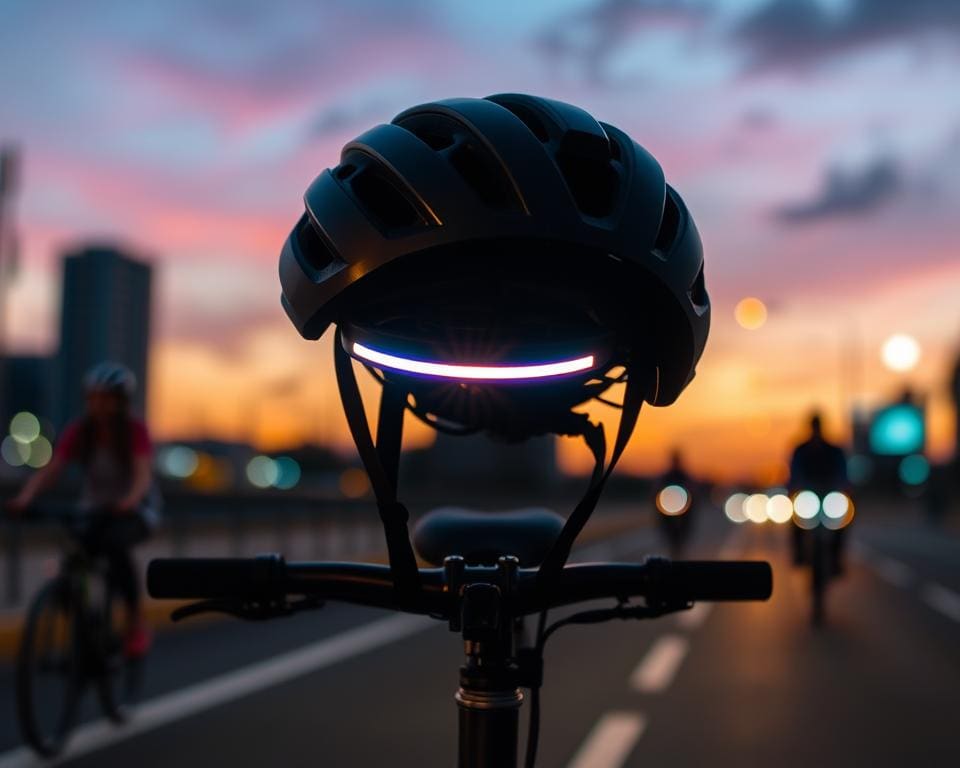 smarte Fahrradhelme mit LED-Lichtern
