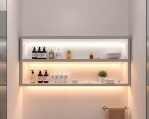 Multifunktionale Badregale mit Schubladen und Licht