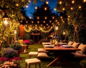 Outdoor-Lichterketten für gemütliche Gartenabende