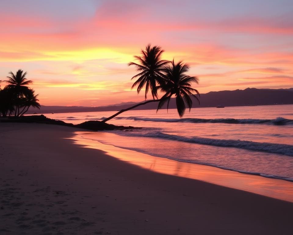 Sonnenuntergang am Strand genießen