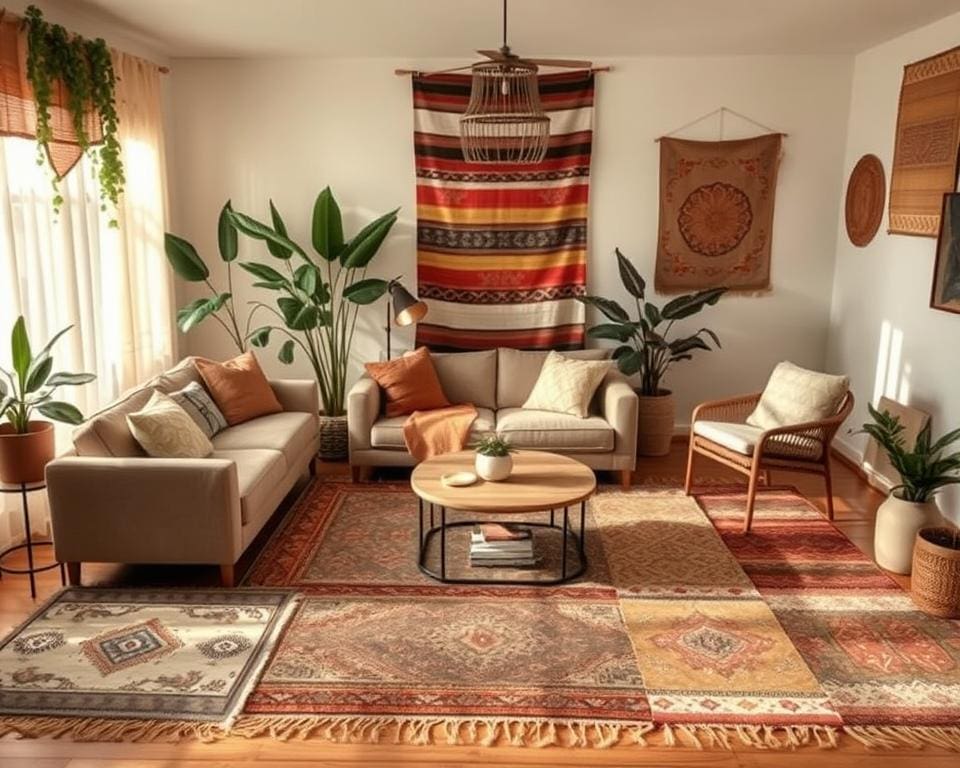 Teppiche im Boho-Design für kreative Wohnbereiche