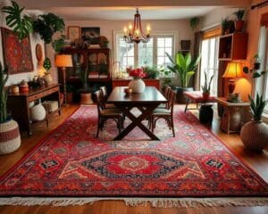 Teppiche im Boho-Design für lebendige Esszimmer