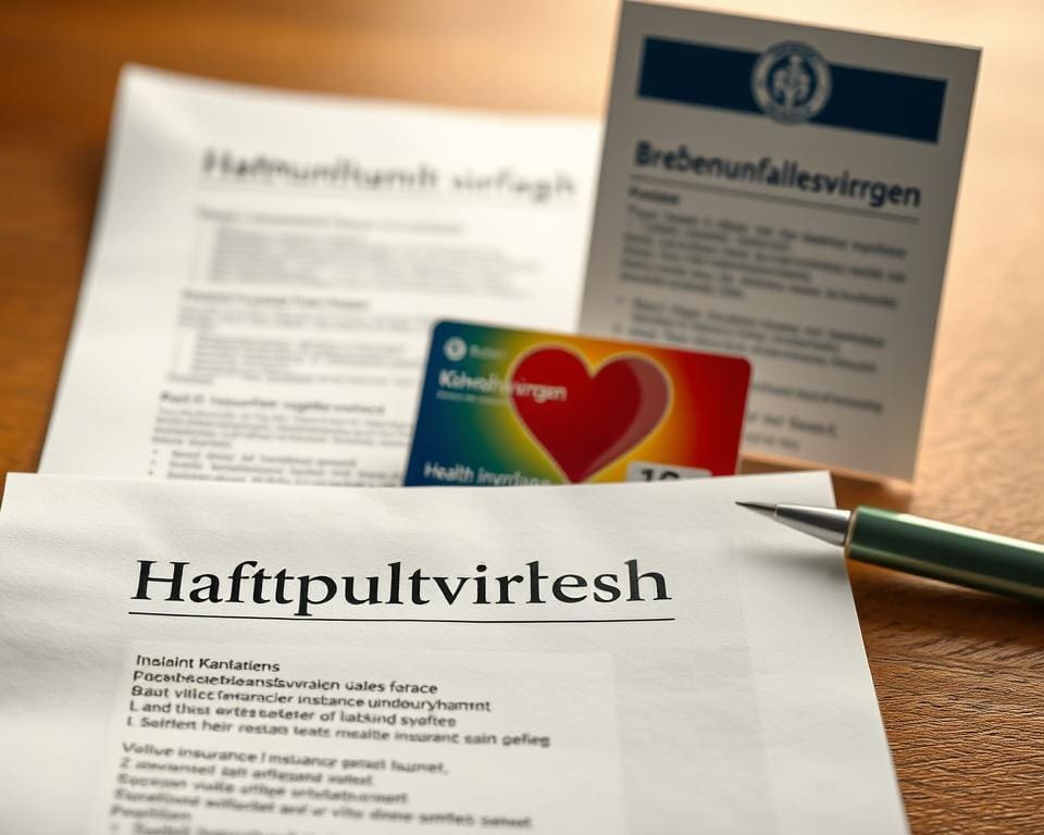 Haftpflichtversicherung, Krankenversicherung, Berufsunfähigkeitsversicherung