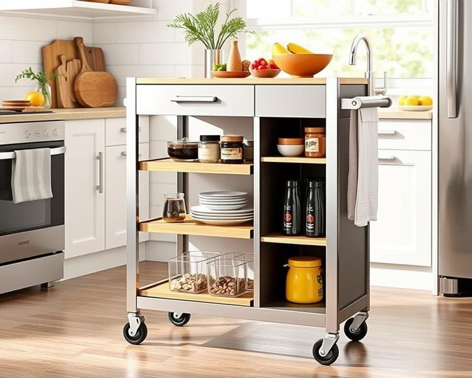 Multifunktionale Küchenwagen mit Rollen