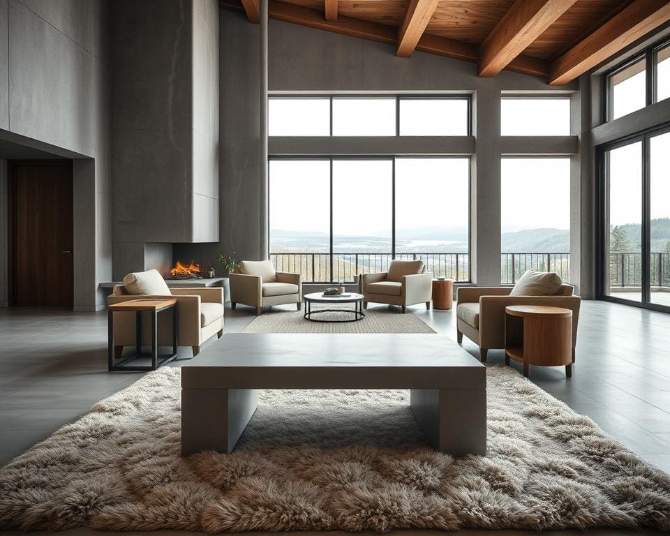 Beton Holz Kontraste