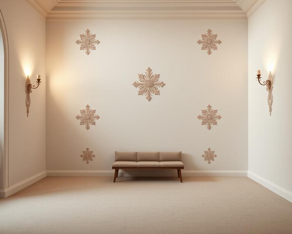 Stuckornamente in schlichtem Design
