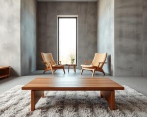 Wie kombinierst du Beton mit warmen Holztönen?