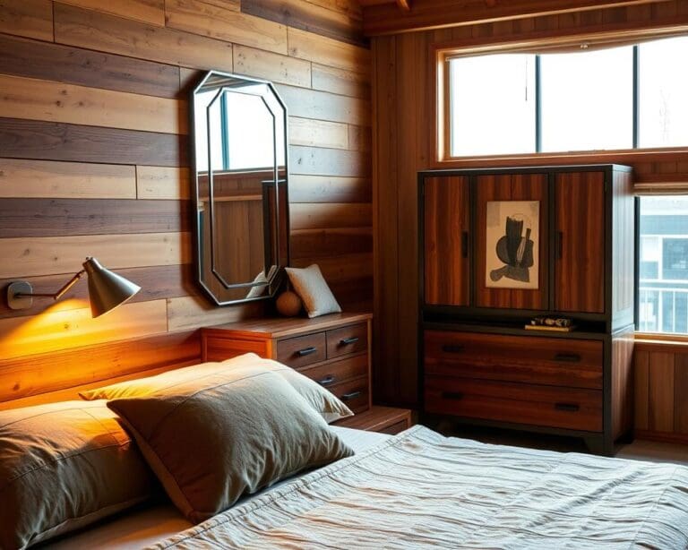 Wie kombinierst du Holz und Metall im Schlafzimmer?