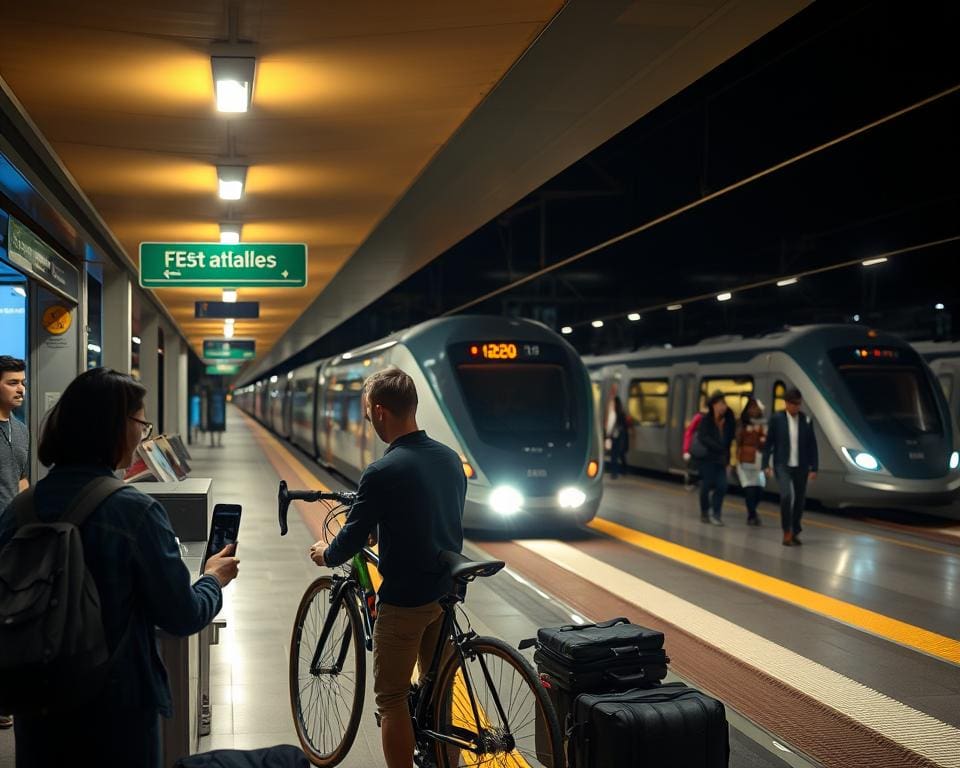 Check-in Prozess Fahrrad und Nachtzug