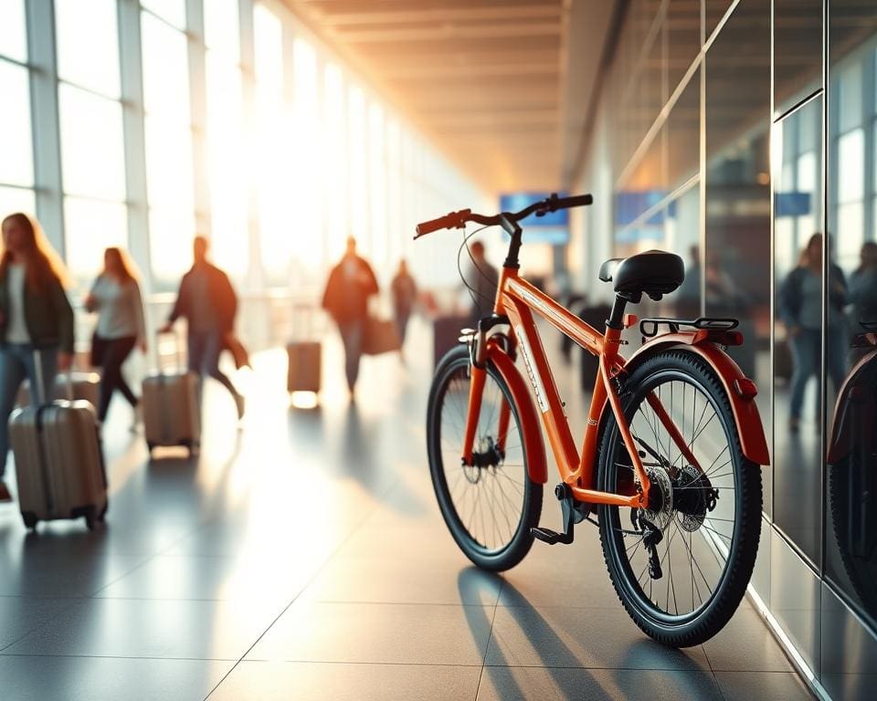 Faltfahrrad am Flughafen