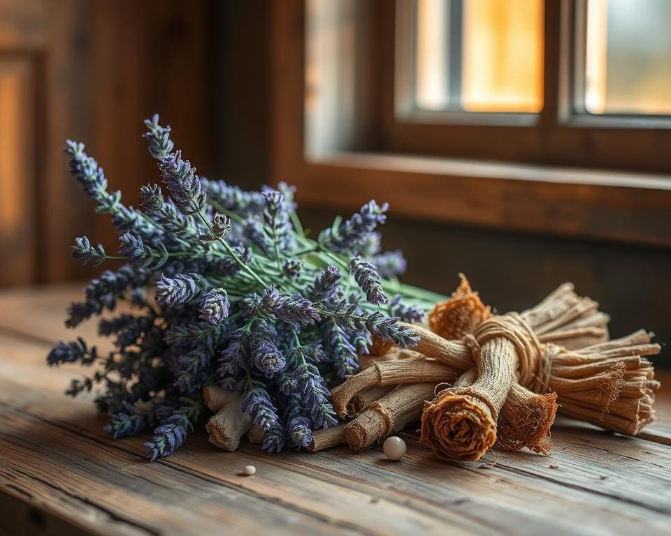 natürliche Schlafhilfen mit Lavendel und Baldrian