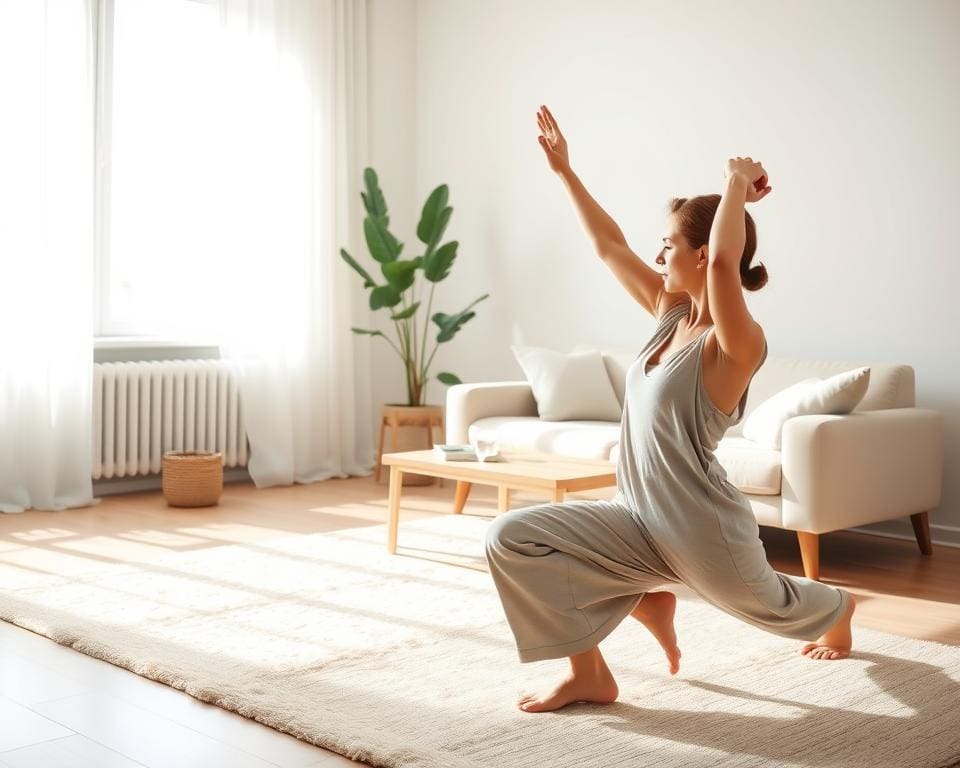 Sanfte Dehnübungen für den Alltag zu Hause